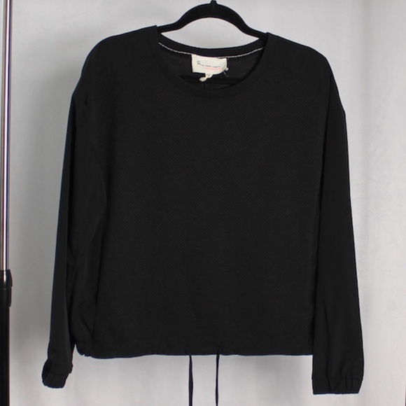 Two by Vince Camuto Black Textured Sweatshirt Style Top - Picture 1 of 6
